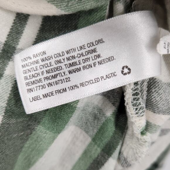 Universal Thread Green Long Sleeve Button Down Plaid Top Womens Size XXL - Picture 4 of 4